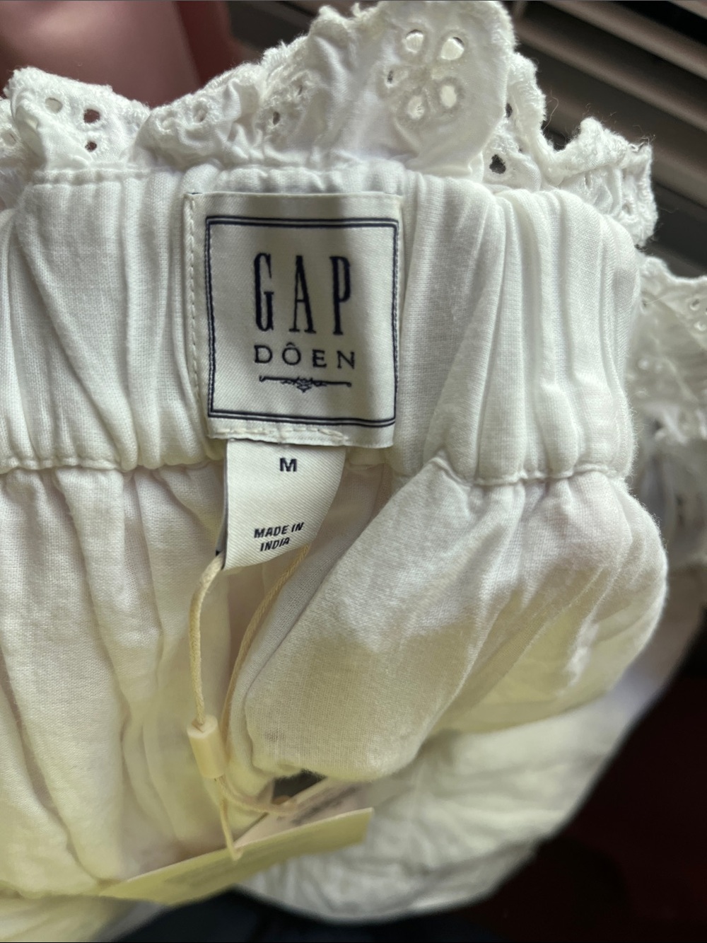Gap x DOEN White Eyelet Tiered Midi Dress Classic Summer Coquette Cottage NWT - Picture 2 of 5